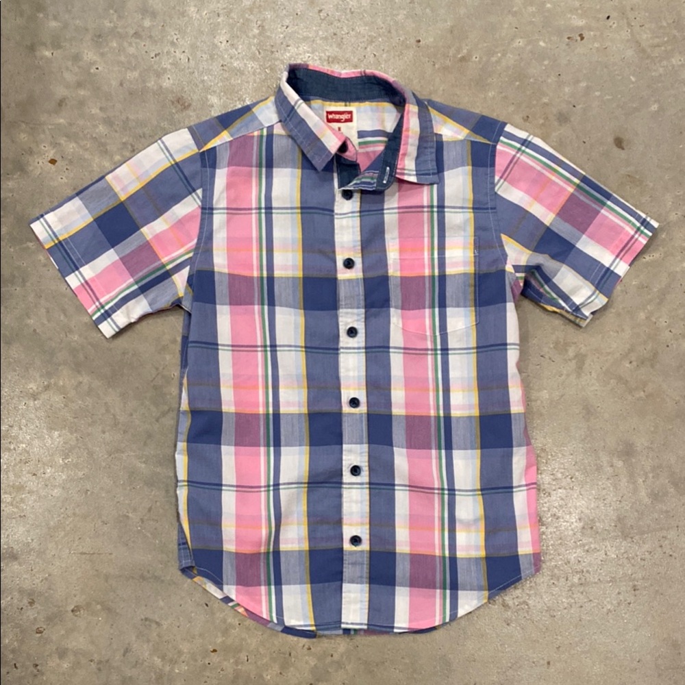 Wrangler Kids Plaid Button Down Shirt